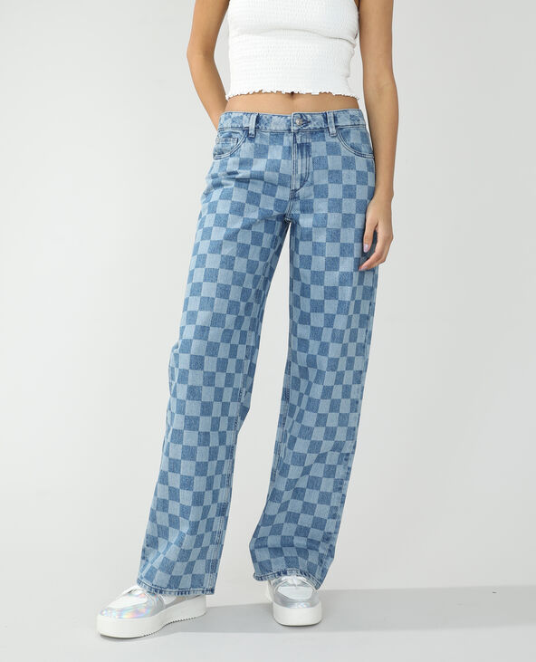 Jean wide leg mid waist bleu - Pimkie