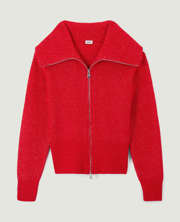 Gilet zippé grand col camionneur rouge - Pimkie