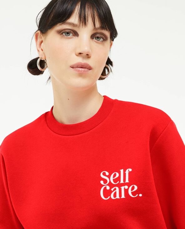 Sweat col rond avec print rouge - Pimkie
