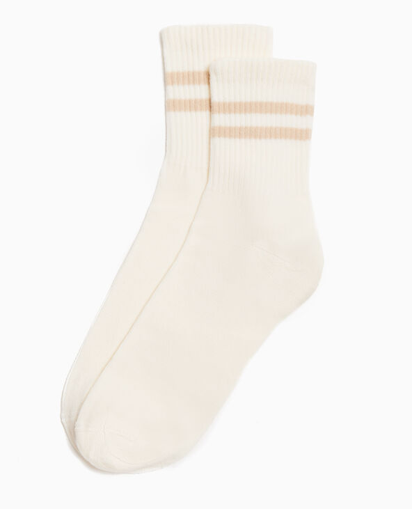 Paire de chaussettes avec bandes blanc - Pimkie