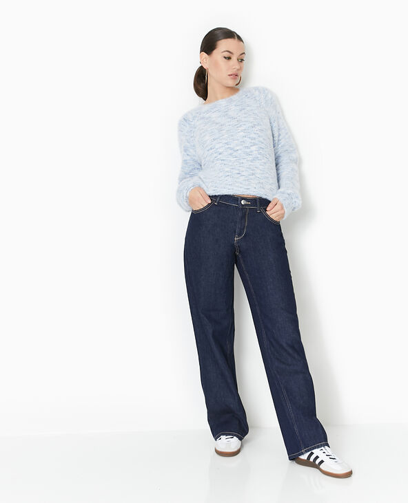 Pull col rond maille fluffy bleu clair - Pimkie