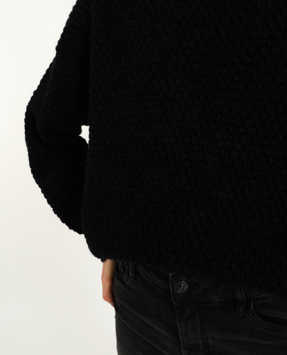 Pull maille fantaisie noir - Pimkie