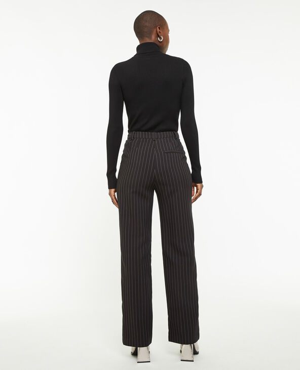 Pantalon droit avec fines rayures noir - Pimkie