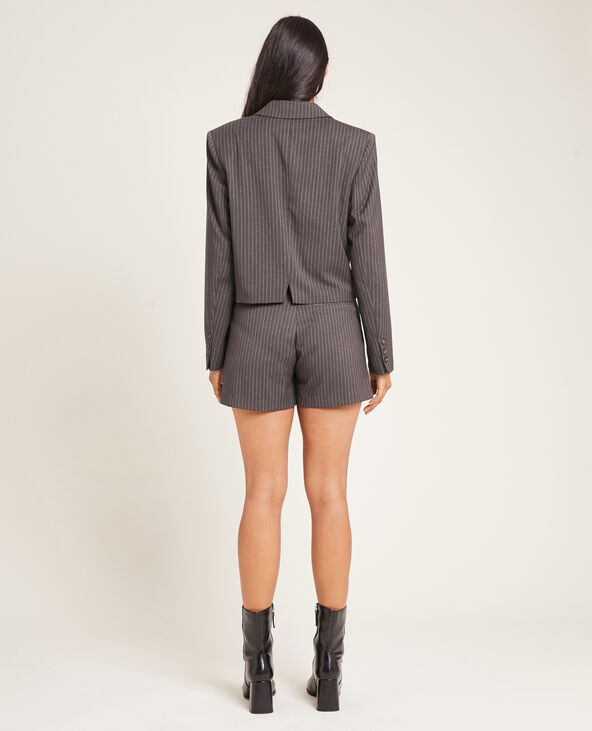 Short taille haute à pinces taupe - Pimkie