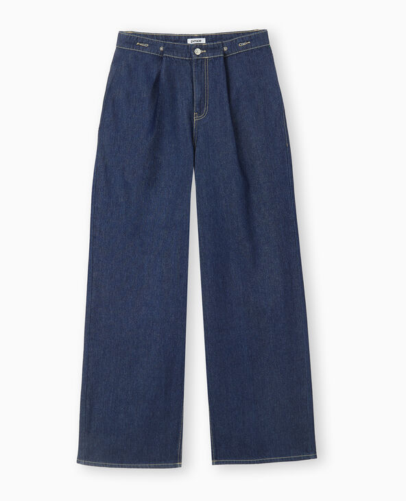 Jean wide avec boutonnage multipositions bleu - Pimkie