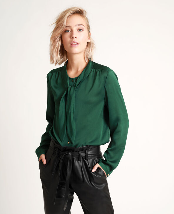 Chemise à nœud vert foncé - Pimkie