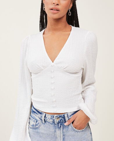 Top manches ballons blanc - Pimkie