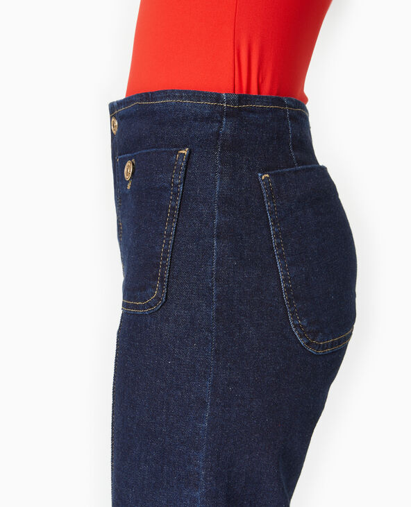 Jean flare taille haute avec poches plaquées bleu - Pimkie