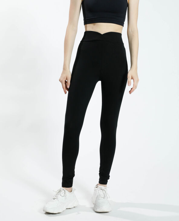 Legging avec ceinture croisée noir - Pimkie