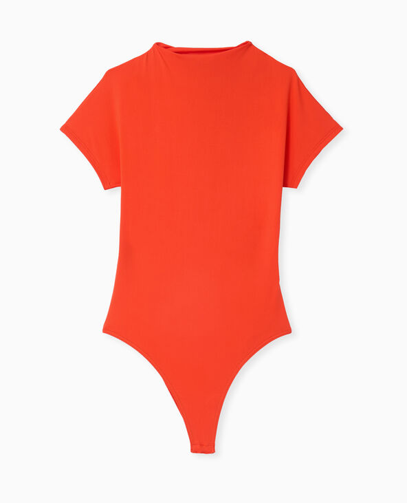 Body manches courtes col montant orange - Pimkie