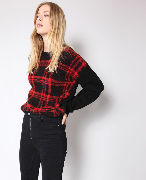 Pull tartan noir - Pimkie