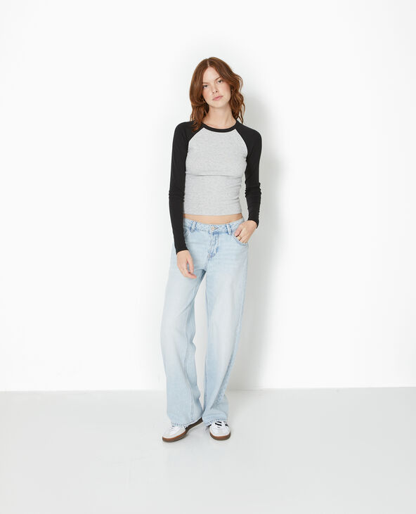 T-shirt manches longues raglan noir - Pimkie