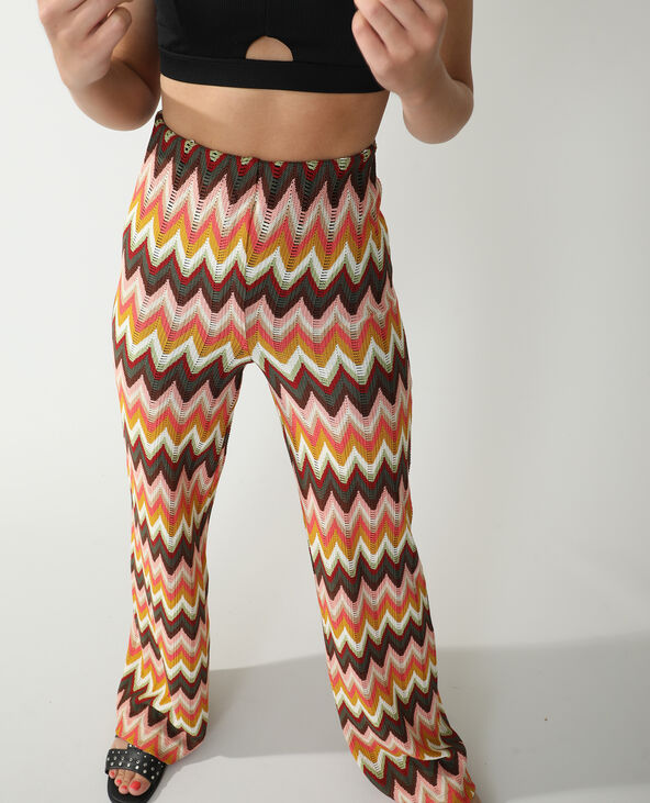 Pantalon en crochet chevrons rouge - Pimkie