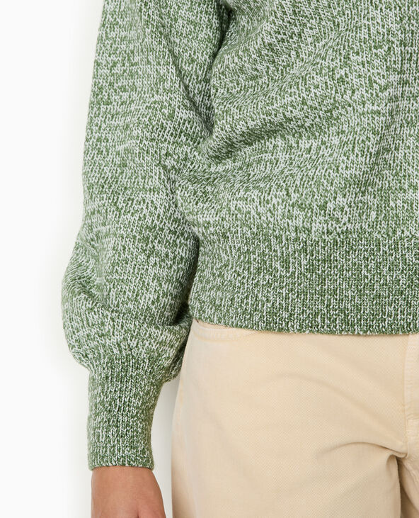 Pull oversize en maille moulinée vert kaki - Pimkie