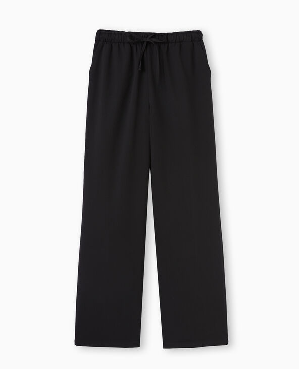 Pantalon droit avec taille élastiquée noir - Pimkie