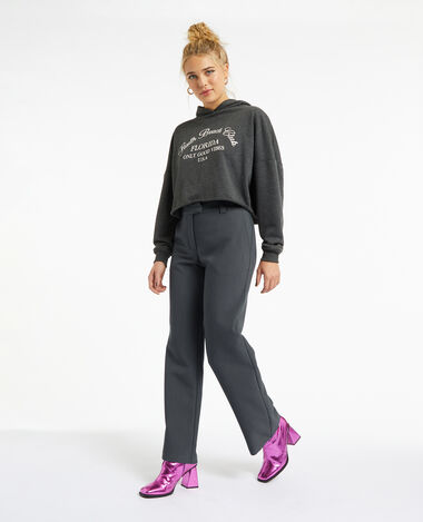 Pantalon city flare taille basse gris foncé - Pimkie