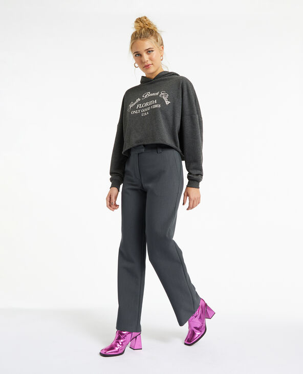 Pantalon city flare taille basse gris foncé - Pimkie