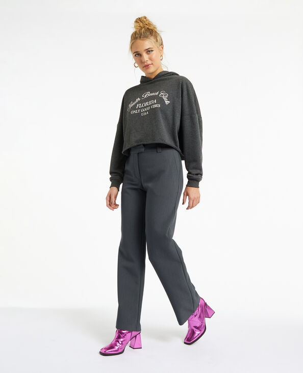 Pantalon city flare taille basse gris foncé - Pimkie