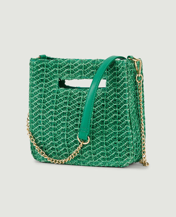 Sac rigide en paille vert - Pimkie