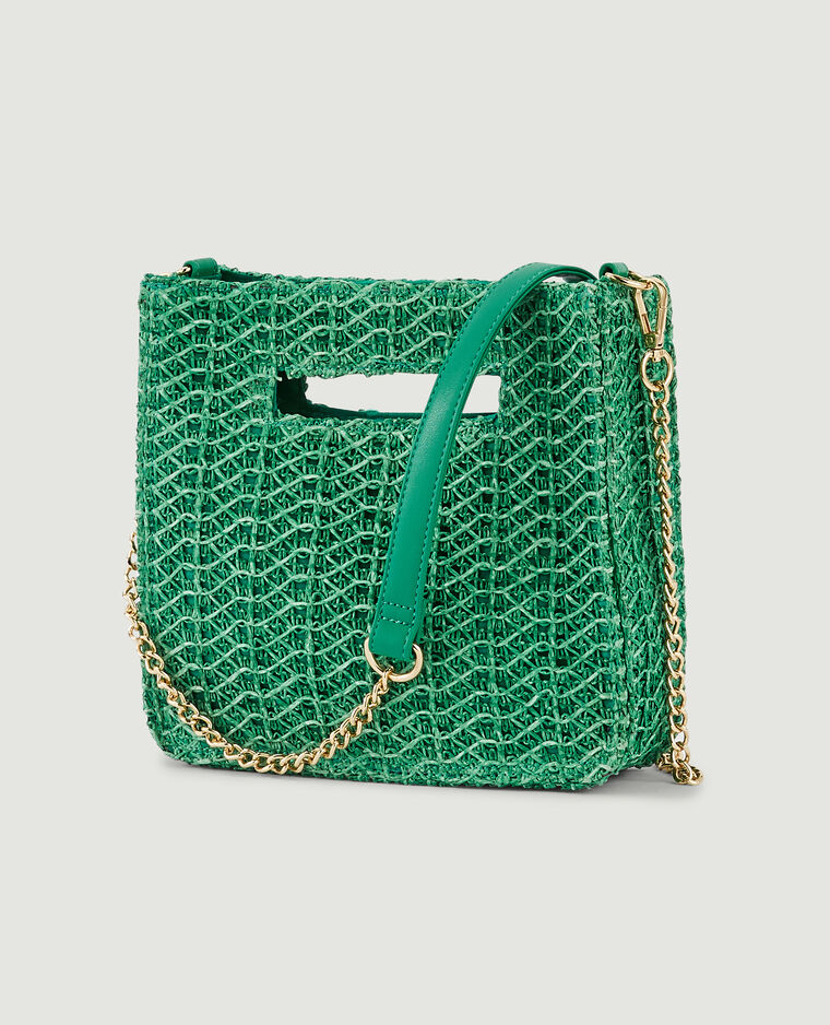 Sac rigide en paille vert - Pimkie