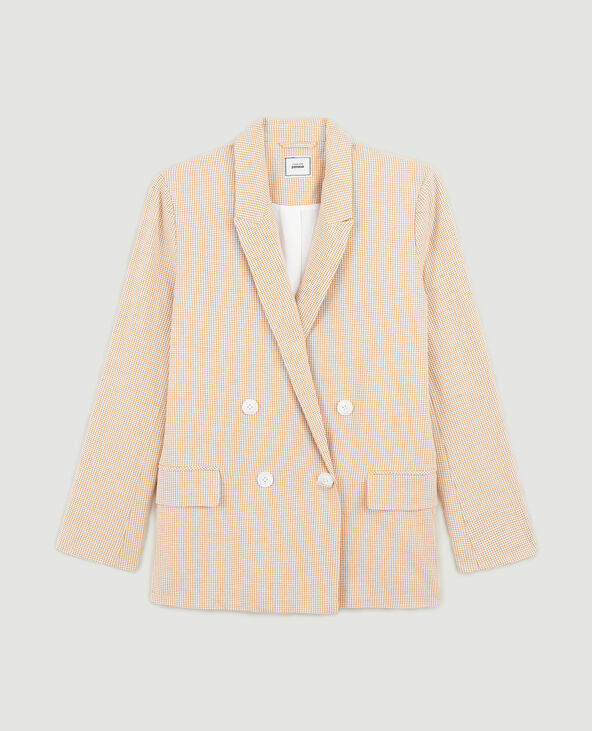 Blazer oversize vichy jaune - Pimkie