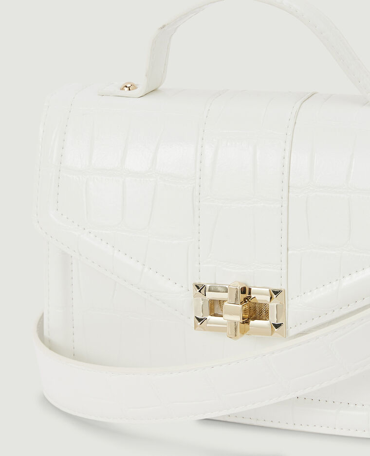 Sac boxy effet croco blanc - Pimkie