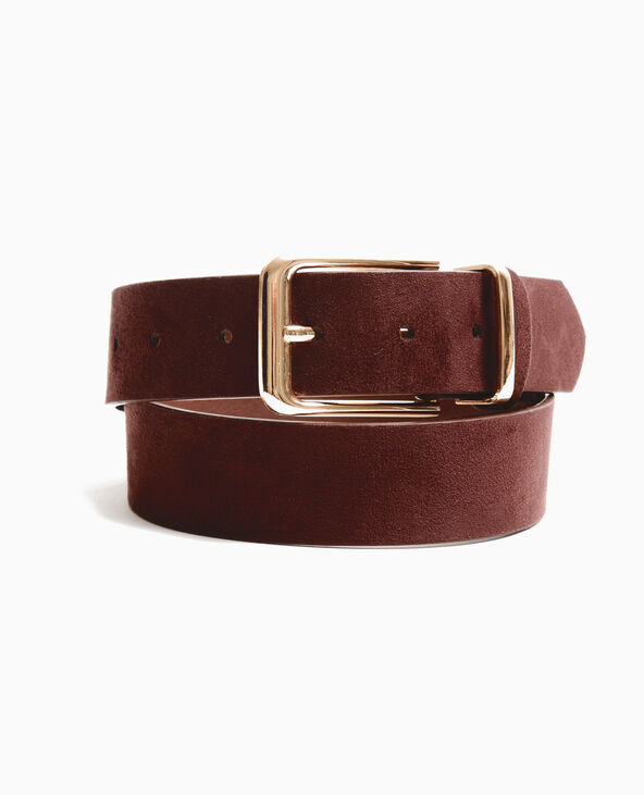 Ceinture aspect suédine marron - Pimkie
