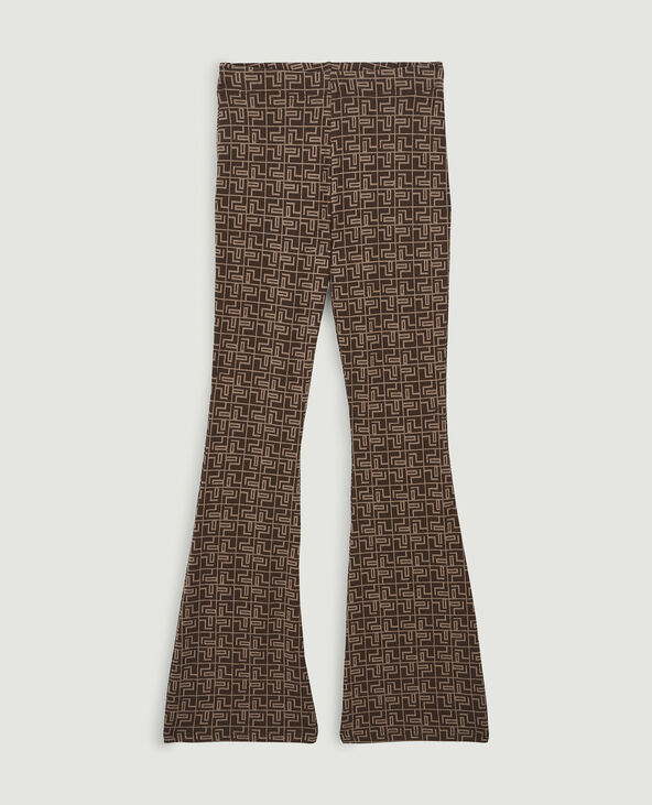 Pantalon flare en maille marron - Pimkie