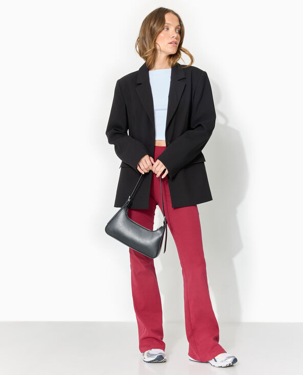 Pantalon flare en maille extensible bordeaux - Pimkie