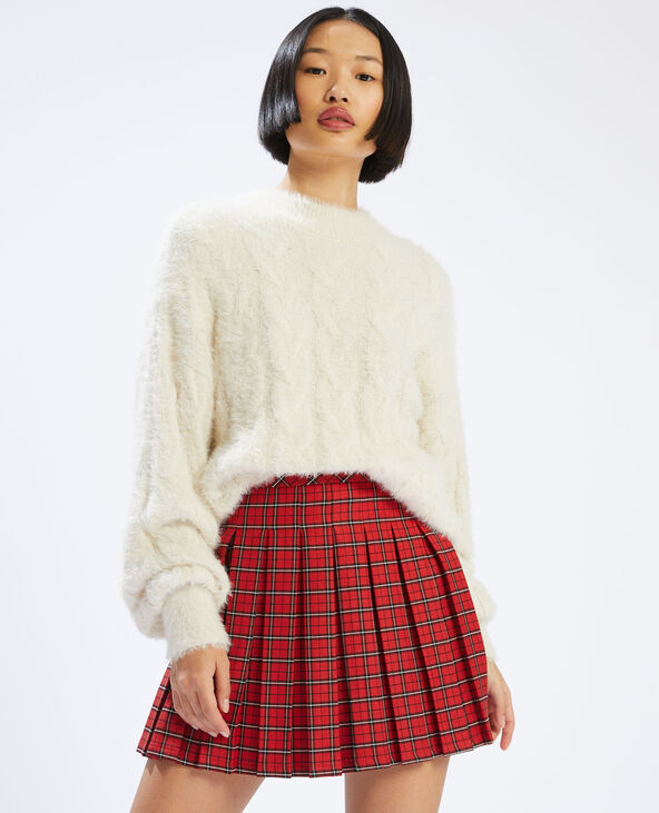 Pull torsadé en maille poilue blanc - Pimkie
