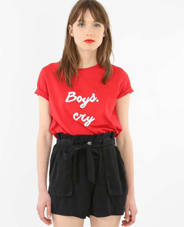 T-shirt à message rouge - Pimkie
