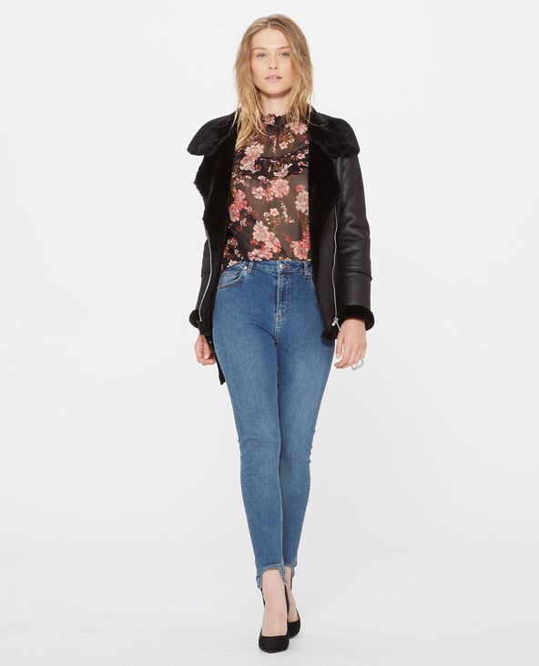 Blouse transparente imprimée noir - Pimkie