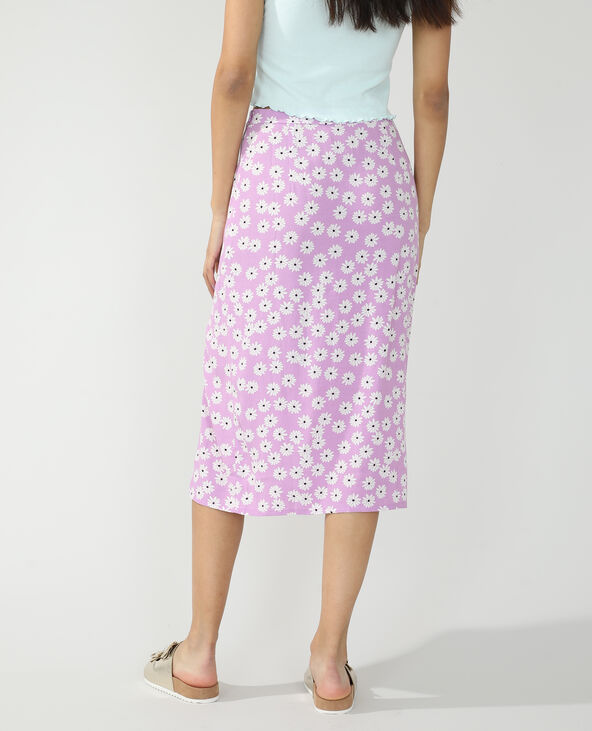 Jupe midi fleurie et fendue