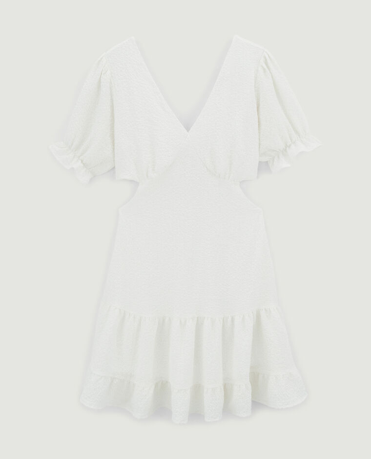 Robe volantée dos-nu blanc cassé - Pimkie