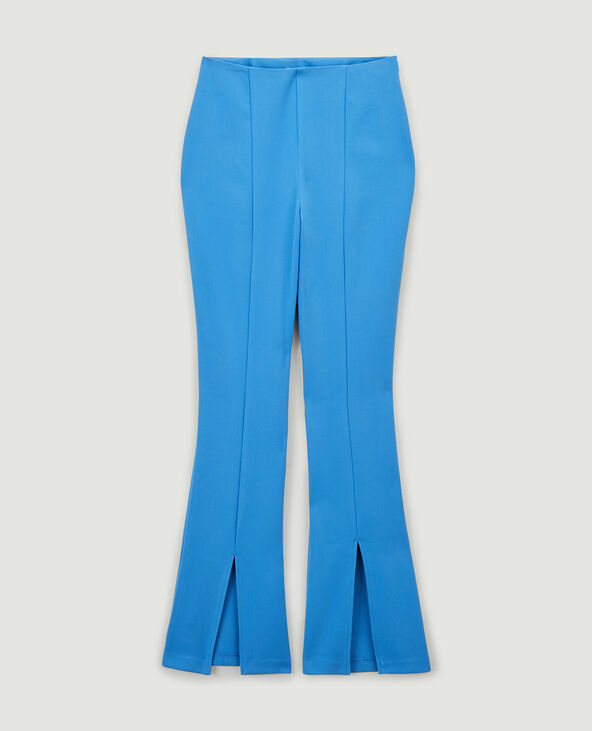 Pantalon flare taille haute fente devant bleu électrique - Pimkie