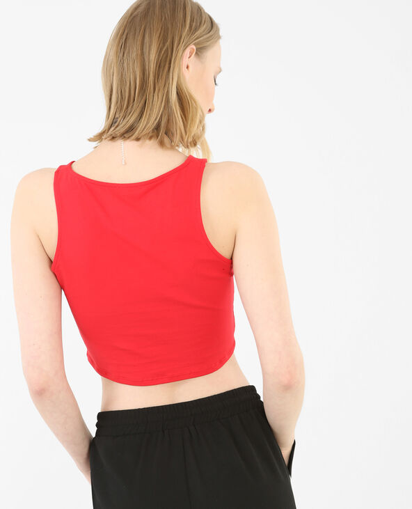 Cropped top sans manches rouge - Pimkie