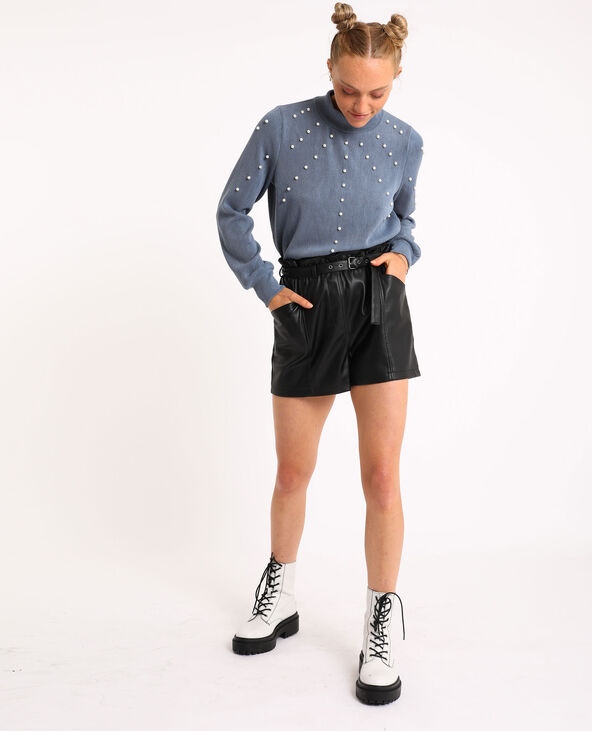Petit pull à perles gris foncé - Pimkie