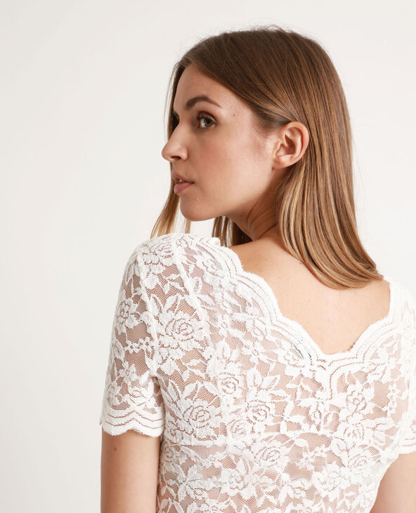 Tee-shirt en dentelle blanc - Pimkie