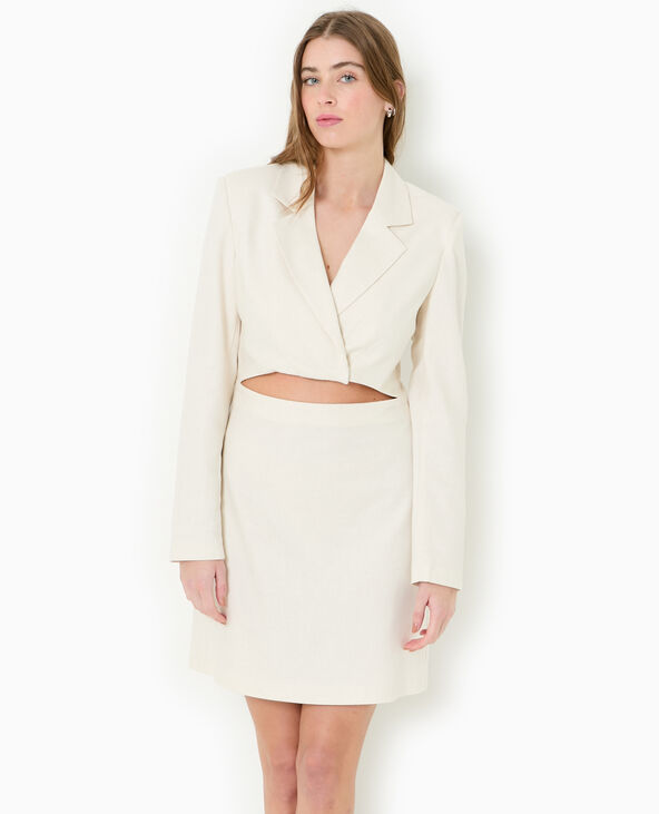 Robe blazer avec ouverture taille blanc - Pimkie
