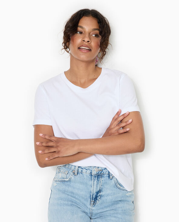 T-shirt basique col rond blanc - Pimkie