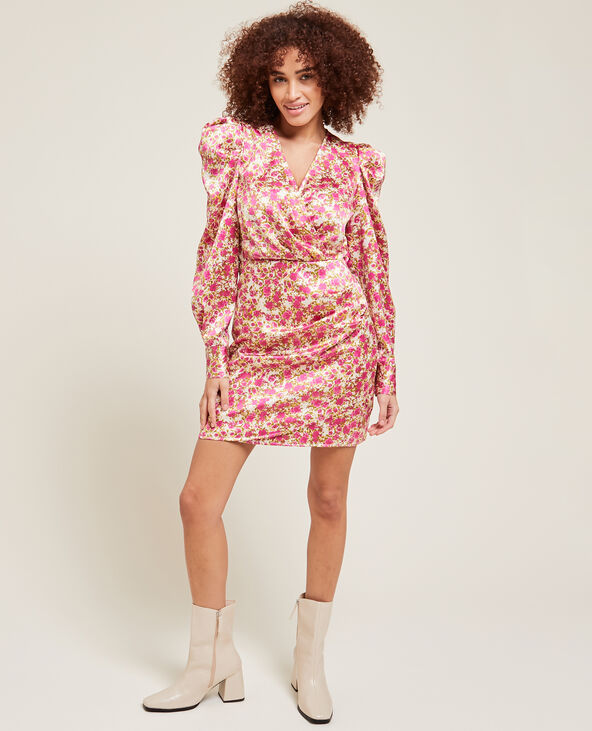 Robe courte tissu satiné blanc - Pimkie