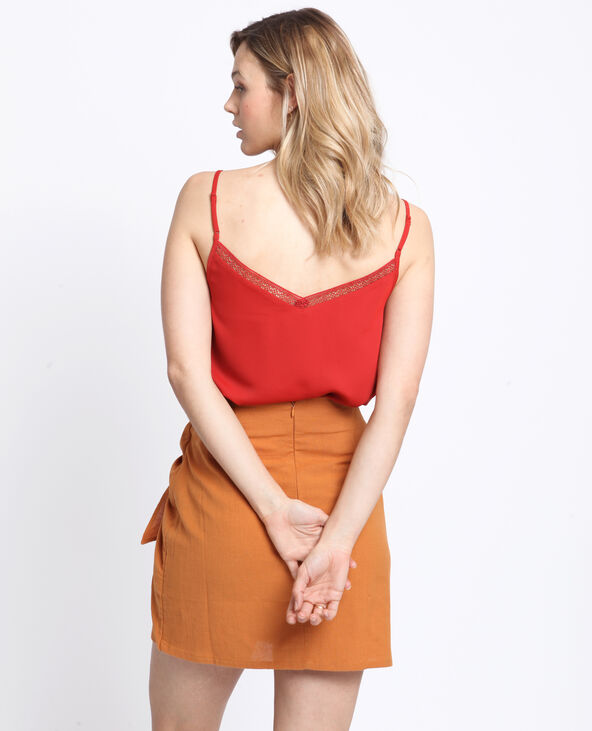 Top à fines bretelles rouge - Pimkie