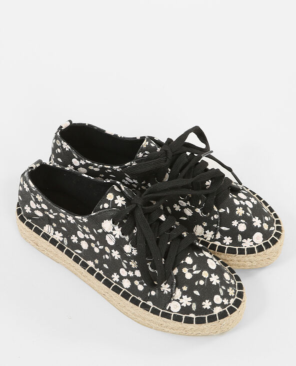 Baskets semelle en paille noir - Pimkie