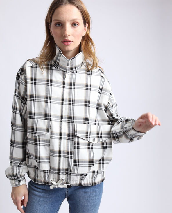 Blouson à carreaux blanc - Pimkie