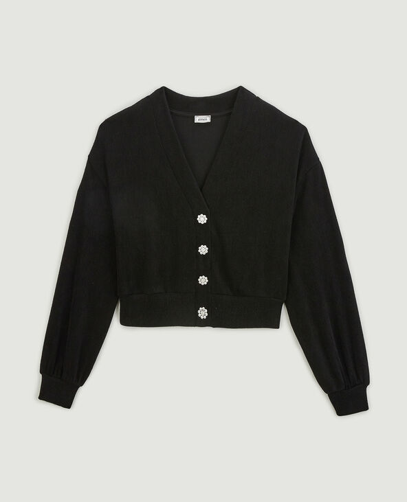 Pull effet gilet en maille côtelée noir - Pimkie