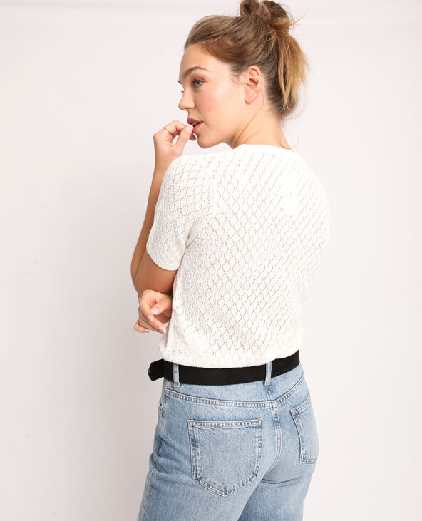 T-shirt ajouré blanc - Pimkie