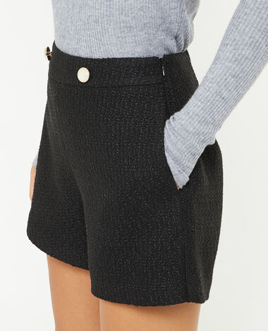 Short effet tweed noir - Pimkie