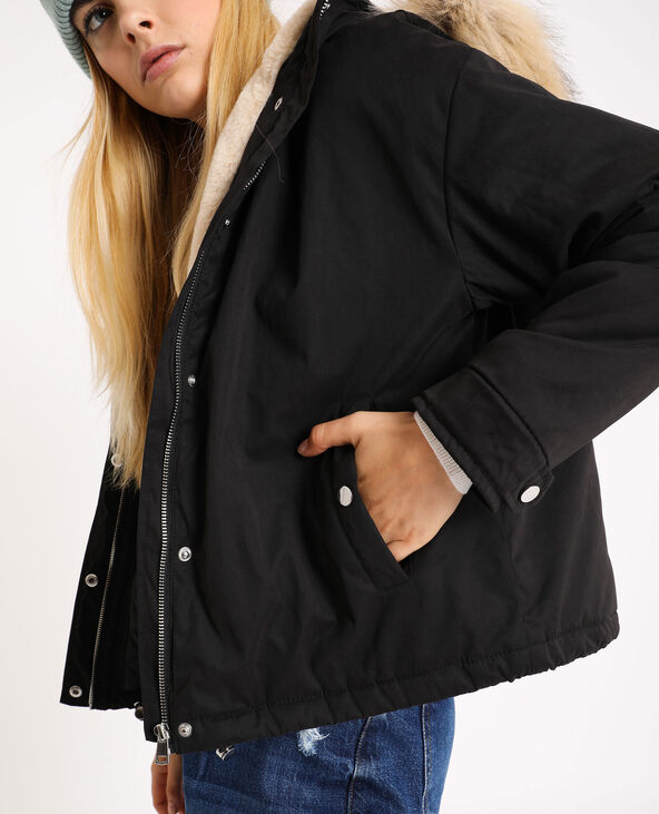 Parka courte à capuche noir - Pimkie
