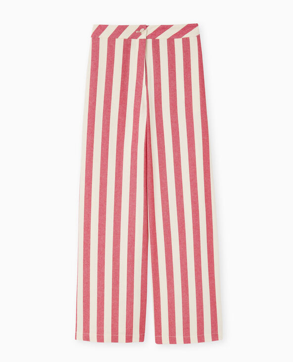 Pantalon droit avec larges rayures rouge - Pimkie