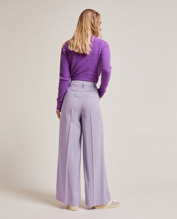 Pantalon large en toile fluide lilas - Pimkie